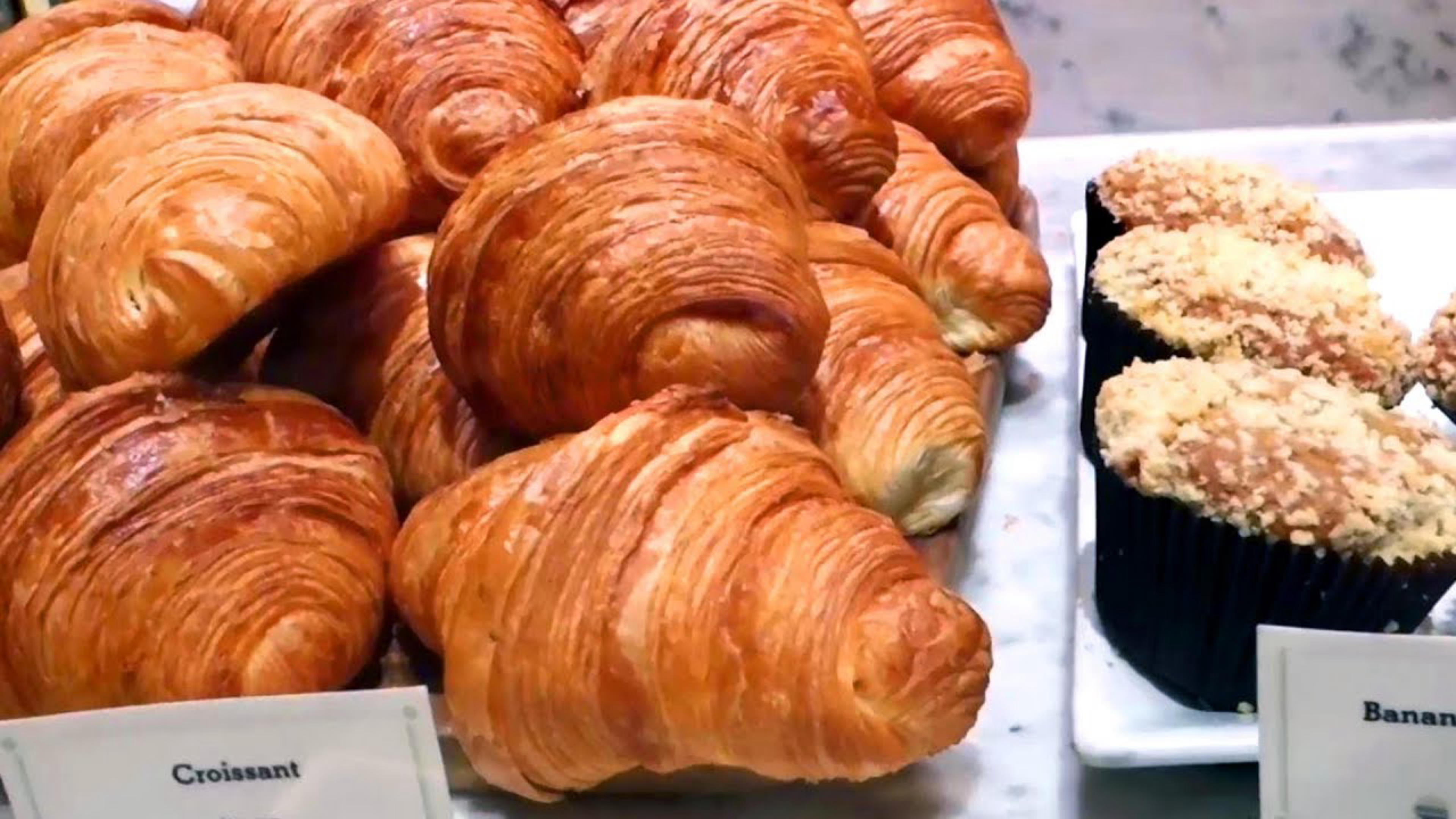 undefined Freshly baked croissants & muffins of Bouchon Bakery - French bakery & restaurant located in The Strip, Las Vegas